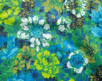 vintage retro floral 1960-1970's fabric