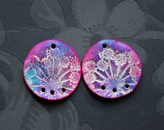 Dandelion Seeds Rounds Polymer Clay Beads, Artisan Beads,Handmade,Art Beads,Wish Seeds Beads,26 mm Rounds,Dandelion Beads,Polymer Clay