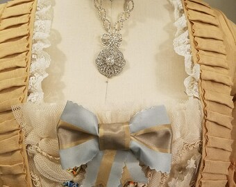 Rococo Bow Crystal Choker - Reproduction Paste Georgian Necklace - 18th Century Jewelry - Marie Antoinette Jewelry