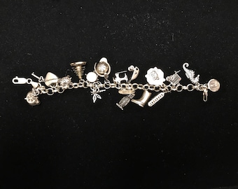 Unique Sterling Silver Charm Bracelet