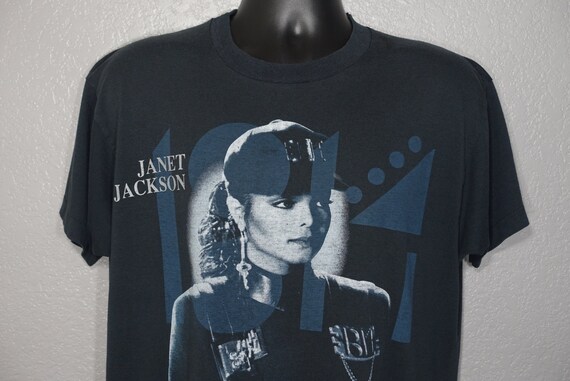 1990 RARE Janet Jackson - (XL Paper Thin) Double Sided Rhythm Nation World Tour 1990 - No Prejudice Ignorance Vintage Concert T-Shirt