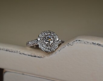 Old European Cut Diamond Ring (18K White Gold)