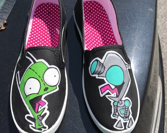 Invader Zim Painted Canvas Shoes (Men & Women's sizes available)