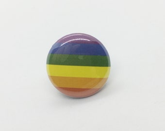Rainbow - 1" Pin, Zipper Pull or Keychain