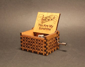 Engraved Wooden Music Box - You Are My Sunshine - Jimmie Davis