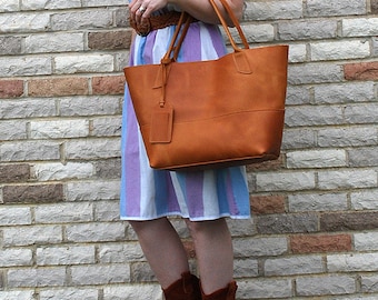 Savannah Tote - Handmade Large leather tote - leather satchel