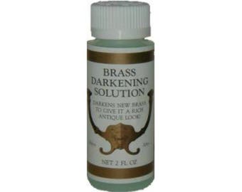 Brass Darkening Solution - Brass Patina - Metal Ager - 2 Ounce Bottle