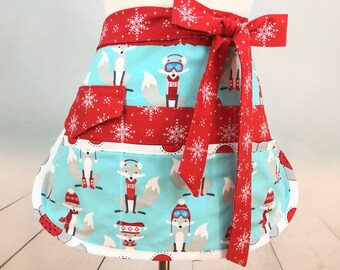 Half Vendor/Utility Sassy Foxy Apron, Womens Regular and Plus Sizes, 6/8 Pockets, great for Teachers, Gardening, Farmers Market, Crafts