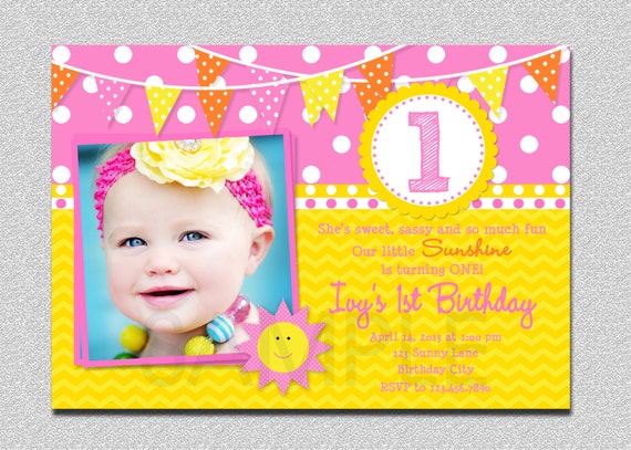 You Are My Sunshine 1St Birthday Invitations 4