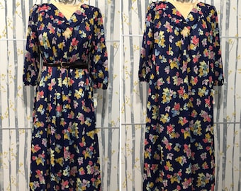 Vintage Floral Maxi Dress Size M/L