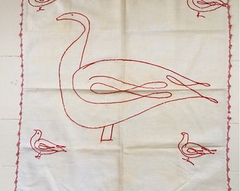 Vintage Redwork Pillow Sham