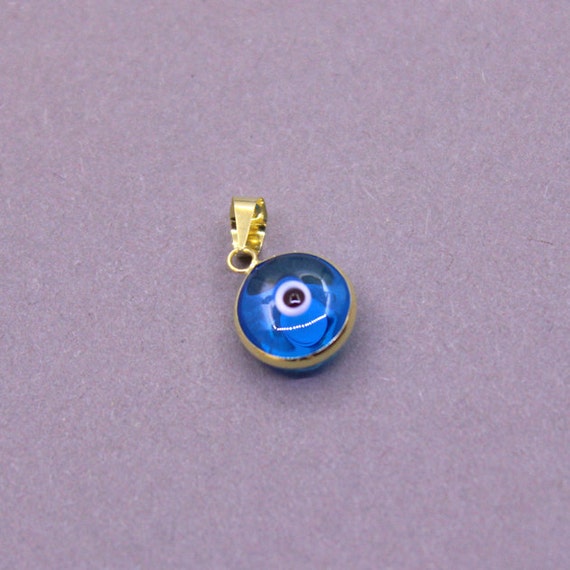 14k Solid Yellow Gold Turquoise Evil Eye Pendant Like This Item