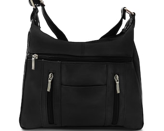 Black Soft Leather Shoulder Purse