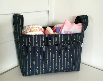 Nappy caddy / Change table organiser / Fabric basket / Nursery storage