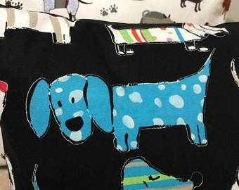 Black Daschund or White Dog Cushions with Cartoon Prints