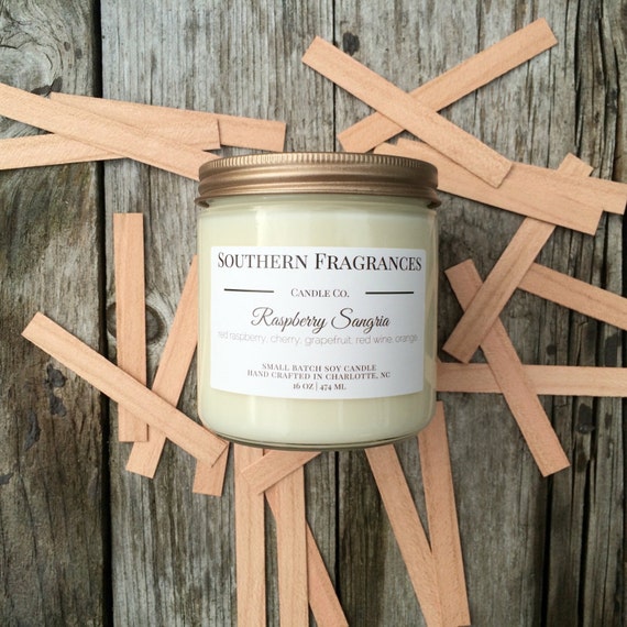 Items similar to Raspberry Sangria Soy Candle 16oz Soy Candle