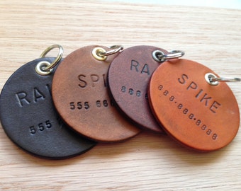 Pet ID Tag, Dog ID Tag, custom dog tags, Dog Tag for Collar, Funny Dog Tag, Personalized Dog Tag, Leather Dog Tags, luggage tags