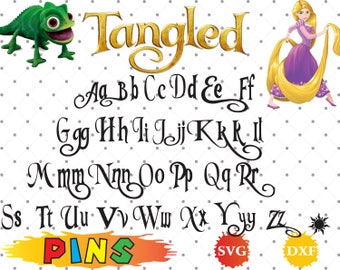 Tangled font svg,dxf/Tangled alphabet /Tangled letters for Design,Print,Silhouette, Cricut