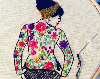 EMBROIDERY KIT The Spring Tattooed Lady