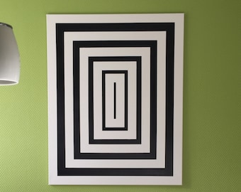 Geometric rectangles made of canvas, with optical illusion