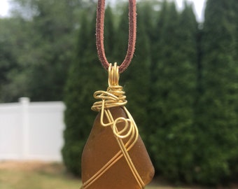 Amber Seaglass Pendant