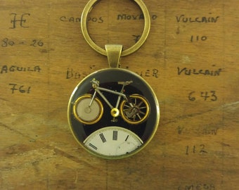 Bicycle Watch parts key chain, pendant, necklace, steampunk
