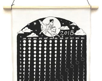 2018 Moon Calendar 2018 Lunar Calendar Moon Phases Chart *LAST OF STOCK*
