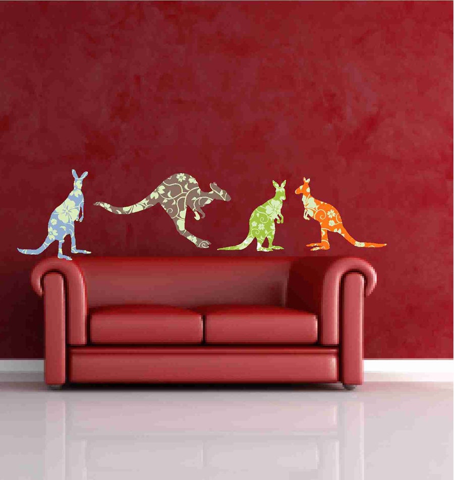 Kangaroo Wall Decals Nursery kangaroos Australia animal Kangaroo Wall Decals Nursery kangaroos Australia animal