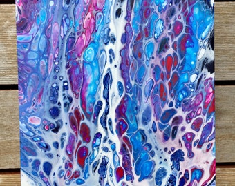 Fluid Acrylic Painting on Cradled Wood Board: Pop Rocks
