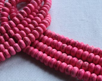 30 Abacus beads Turquoise synthetic Rose sweet 8 x 5mm