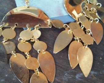 80s GOLDEN CHANDELIER DANGLERS--All Mobile and Swingy--Never Worn
