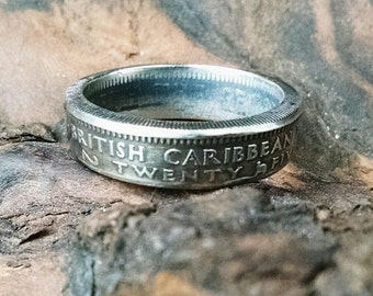 Coin Ring - British Caribbean Territories Coin Ring 1963 - Size: 7 1/2