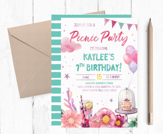 picnic birthday invitation picnic birthday party invitation