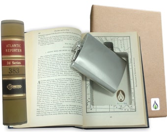 SneakyBooks Recycled Hollow Law Book Hidden Flask Diversion Safe (Flask Included) by Greenfire Products