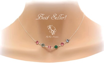 Mothers Day Necklace ~ Birthstone Necklace ~ Grandma Necklace ~ Mom Necklace ~ Mothers Jewelry ~ Swarovski Crystal Necklace ~ FREE Gift Box