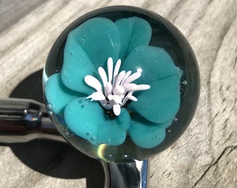 Borosilicate glass flower marble/ glass marble/ glass orb/ boro marble/ borosilicate/ collectible marble/ handmade glass marble