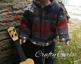 18 inch doll boy or girl sweater fleece outfit