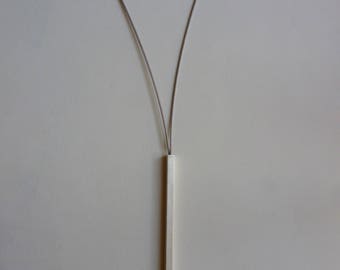 puristic long necklace silver