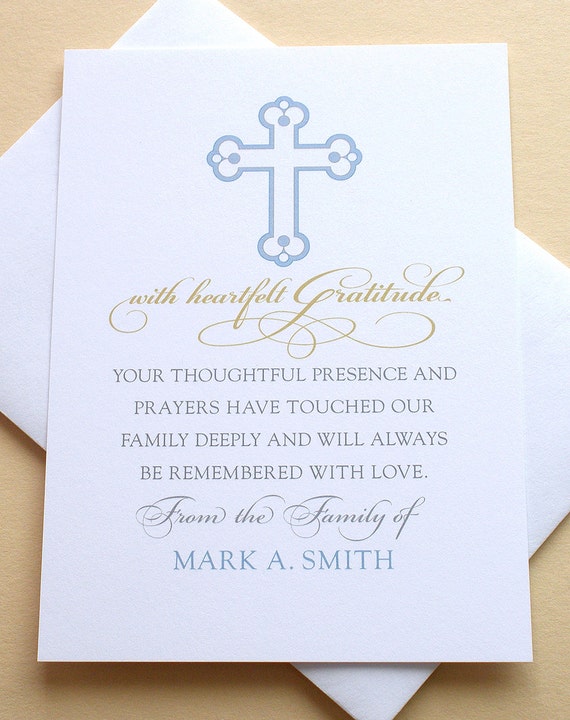 religious sympathy thank you cards with a cross condolence thank you cards