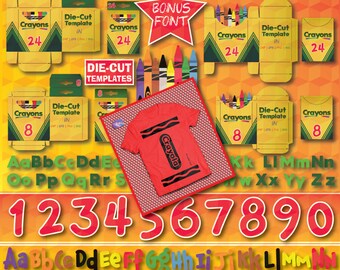 Crayola T-Shirt, Crayola Die-Cut Templates, Crayola Box, Crayola SVG, Crayon T-shirt, Crayon SVG