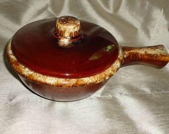 Hull Brown Drip Individual Casserole/Soup Bowl