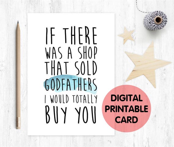 PRINTABLE godfather card, will you be my godfather card printable, godfather proposal printable, funny godfather card printable