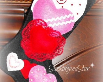 Valentine Mantle Decor, Valentine's Day, Valentine Card Holder, Valentine Box, Valentine Stocking, Heart Decor, Valentine's Day Gift, Love