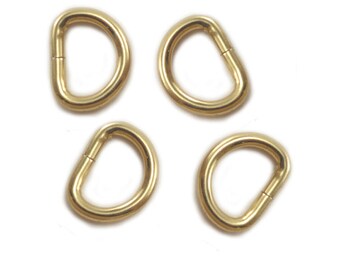 D-Rings, 1/2" D-Ring, Gold D-Rings, Purse Hardware, Pack of 10 D-Rings, Gold D-Rings pack of 10