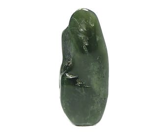 Nephrite Jade, Green Tumble Polished Semiprecious Gemstone, Stone of Heaven Gem, Talisman Charm Loose Jewel, DIY Jewelry Making