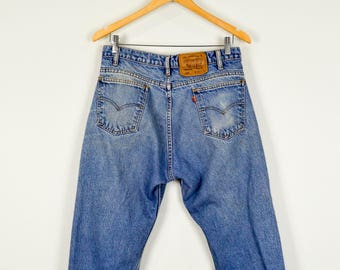 Orange Tab Levis Jeans 34, Vintage Clothing, Boyfriend Jeans, Faded Jeans, Baggy Jeans, Grunge Clothing, Vintage Jeans, Distressed Levis
