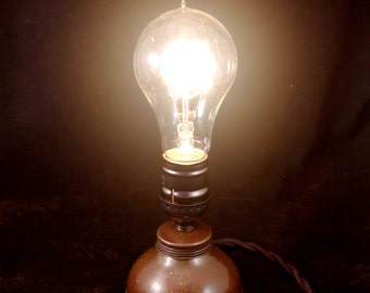 Vintage Steampunk Oil Can Light with Edison Bulb