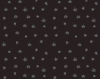 When Skies Are Grey Black Stars by Simple Simon and Company for Riley Blake, 1/2 yard