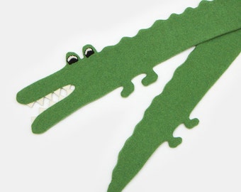 Cecil the Crocodile Knitted Lambswool Scarf - Made to order