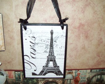 Shabby French plaque Eiffel Tower French words,SHABBY chic,PARIS decor,FRENCH decor,wall decor,wall hanging,Paris bedroom decor